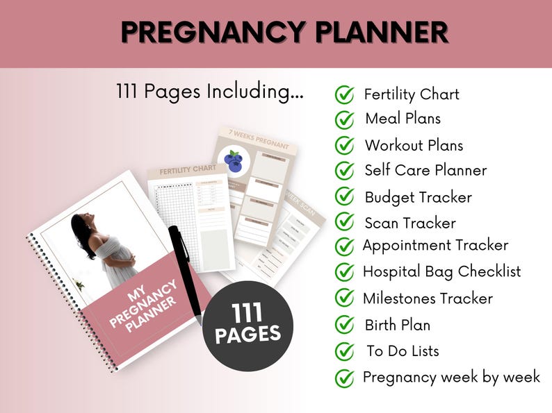 Pregnancy Bundle With MRR and PLR, Pregnancy Planner Canva With Master Resell Rights, DFY Editable Digital Pregnancy Templates Bundle image 5