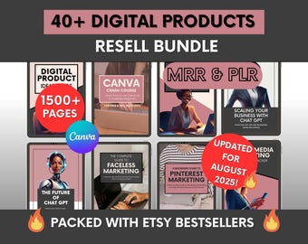 DFY Digital Product Bundle with Master-Resell-Rights, Etsy Bestsellers to Resell, PLR Digital Products, Done For You Editable Canva Template