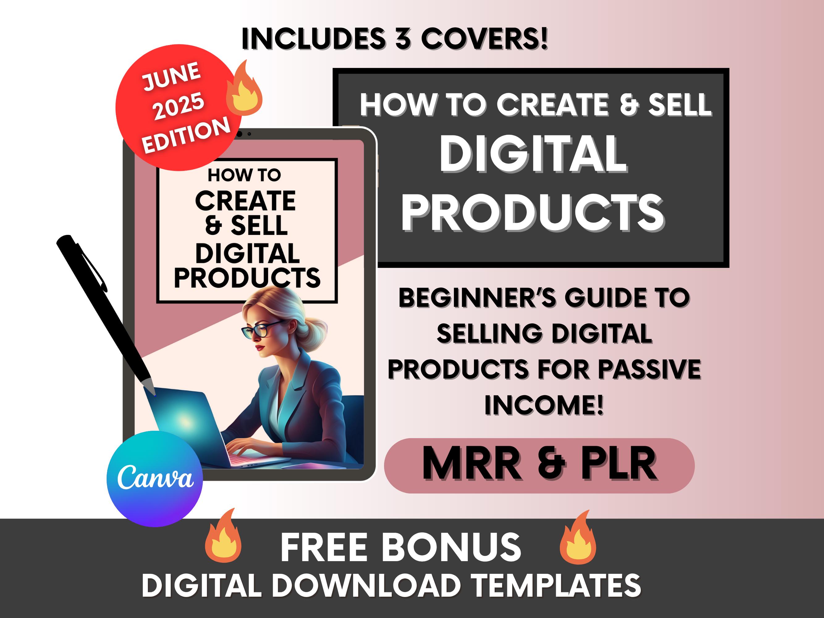 How To Create and Sell Digital Products Guide For Beginners with MRR and PLR, DFY Digital Marketing Ebook, Done For You Ebook to Resell