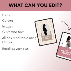 Pregnancy Bundle With MRR and PLR, Pregnancy Planner Canva With Master Resell Rights, DFY Editable Digital Pregnancy Templates Bundle image 7