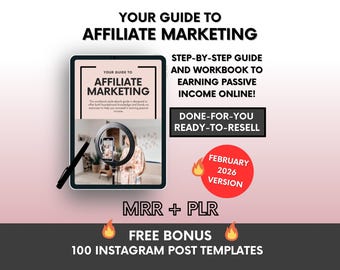 Your Guide to Affiliate Marketing Ebook with PLR & MRR, Affiliate Marketing MRR Guide, Done-For-You Digital Marketing Guide