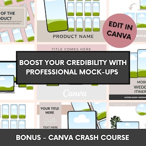 1100+ Etsy Listing Mockup Bundle With MRR Ready to Resell, Ready to Edit In Canva Templates, Done-For-You Digital Products Mockups PLR