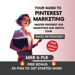 Pinterest Marketing Beginners Ebook with Master-Resell-Rights, Pinterest Marketing Kit, Pinterest Guide PLR, Editable Canva Pin Templates