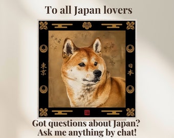 Japanische Kunstsammlung Hundekunstdruck Shiba Inu Wandposter Ukiyo-e Stil Kunstwerk Hundeliebhaber Geschenk Bild Asiatisches Dekor Bundle