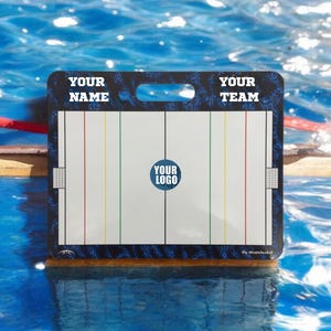 Pizarra magnética personalizada para entrenamiento de waterpolo: personalice sus tácticas con el nombre, el logotipo y los colores del equipo