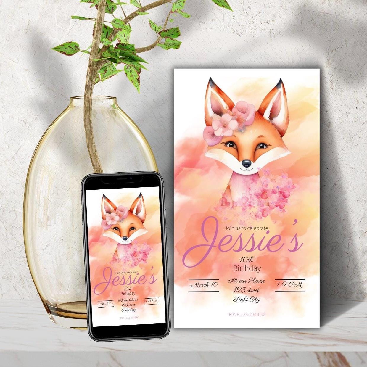 Fox Birthday Invite - Etsy fox-birthday-invite-etsy