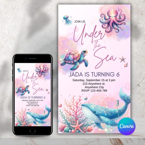 Personalized Under the Sea Birthday Invitation | Ocean Party