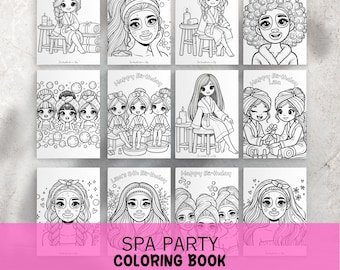 Spa Party Coloring Book | Printable Girls’ Birthday Activity | Self-Care Coloring Pages | Fun Party Favor | Instant Download