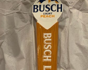 NEW Rare Busch Light Peach Tap Handle – Beer Tap Pull – Bar Man Cave Decor –NEW