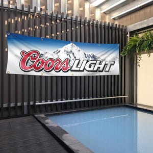 New! Coors Lite Beer Banner Sign Nascar 2x8ft Rev Up Your Decor!!! Mancave!