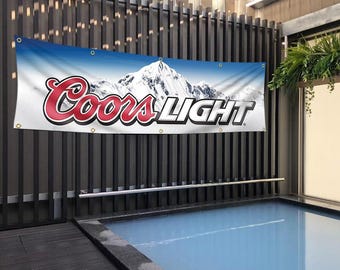 New! Coors Lite Beer Banner Sign Nascar 2x8ft Rev Up Your Decor!!! Mancave!