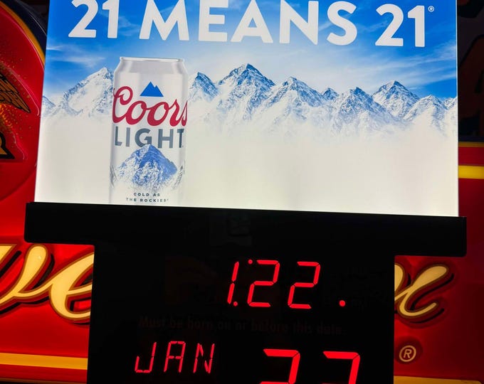 Coors Light 'Drink Responsibly / We ID' Sign – Perfect for Bars and Man Caves