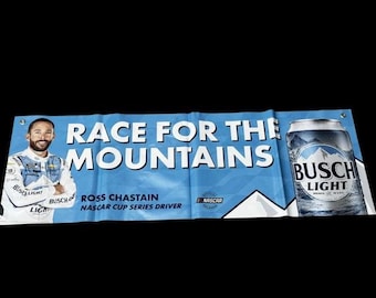 Racing Mancave Banner Perfect Christmas Gift for Him Nascar Race For the Mountains Busch Banner Ross Chastain Nascar!