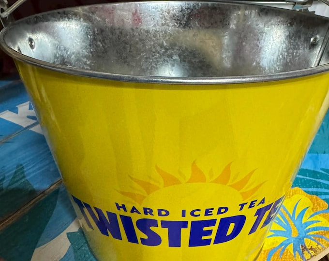 Twisted Tea Hard Iced Tea Metal Beer Bucket – Bar Ice Bucket – Mancavedecor – NEW