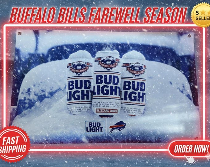 Bud Light Buffalo Bills Farewell Season Banner NFL Football Mancave Wall Decor