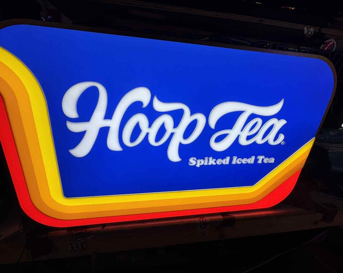 Rare Hoop Tea Dynamic LED Sign 36x22 – Animated Multicolor Bar Light | Anheuser-Busch Collector Display