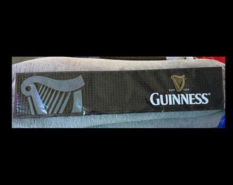 Guinness Rubber Bar Mat | Classic Black Pub Runner | Irish Stout Decor | Home Bar Accessory | Beer Lover Gift | Bartender Mat