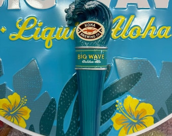 Vintage Kona Big Wave Golden Ale Beer Tap Handle - Bar Decor, Man Cave, Breweriana