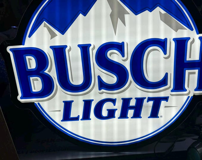 Busch Light 24” Soft-Face Backlit LED Sign – NOS – Bar Light, Man Cave Wall Sign, Beer Advertising Lamp