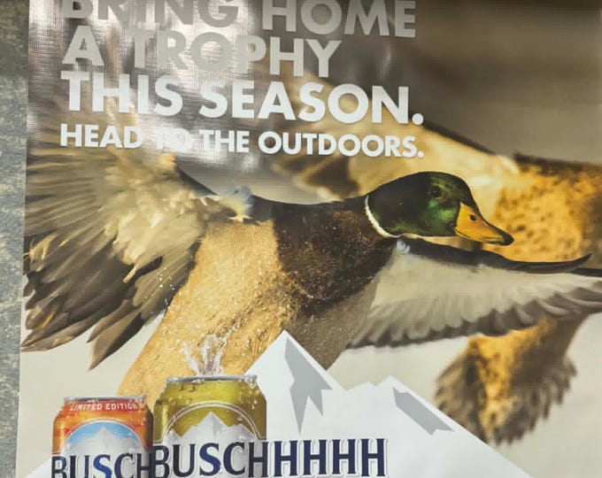 Busch Light Trophy Season Hunting Banner 36x36 Duck Hunting Busch Light mancavedecor