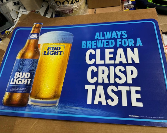 Bud Light Metal Beer Sign 30x20 Bud Light Tin Tacker Always Brewed For A Clean Crisp Taste Bar Mancavedecor Wall Decor
