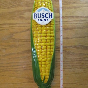 Busch Light Corn Tap Handle – 12&quot; Ceramic Beer Tap – Rare Farm Fresh Corn on the Cob Bar Handle – Brewery Mancave Decor