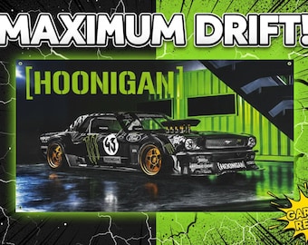 Hoonigan Racing Flag 3x5ft - Garage Wall Art - Man Cave Decoration