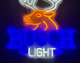 Busch Light LED Beer Sign – 13x13 Inches – USB Powered – Bar, Man Cave, Home Decor