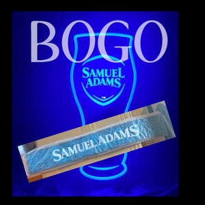 Samuel Adams LED Bar Sign- Rubber Bar Mat Bundle – Craft Beer Gift Set, Home Bar Decor, Man Cave Light & Spill Mat