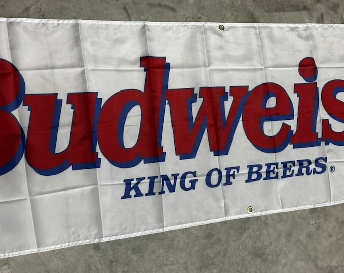 Budweiser "King Of Beers” Man Cave Beer Decor Banner 2x8ft