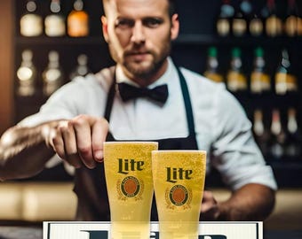 Miller Lite Bar Mat – 18x12" Rubber Spill Mat for Countertops, Home Bars, Kegerators, Coffee Stations – Non-Slip Beer Mat