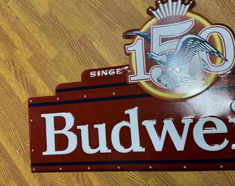 Budweiser 150th Anniversary Tin Sign Heritage Series Eagle 25x13