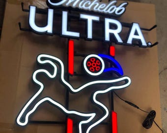 Michelob Ultra Soccer LED Sign w/ Dimmer – 32"x22" – Bar Man Cave Light-Up Display