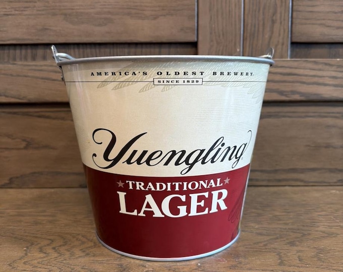 Yuengling Traditional Lager Beer Ice Bucket Metal Beer Bucket Bar Decor Man Cave Cooler Bucket Breweriana Collectible