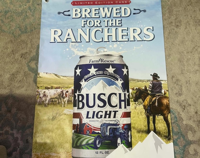 Busch Light Farm Rescue Banner 24x36 Brewed For The Ranchers Beer Banner Farm Mancavedecor Bar Wall Decor