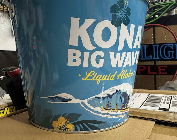 Kona Big Wave Beer Bucket – Hawaiian Bar Ice Bucket “Liquid Aloha” Party Cooler