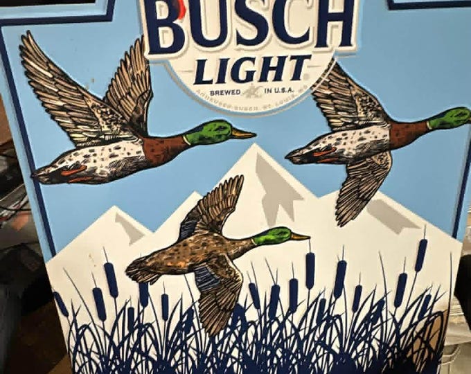 USED Rare Busch Light "Celebrate The Hunt" Metal Sign 28x18 Rare Find