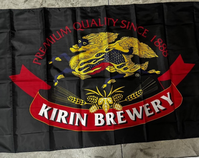 Kirin Brewery Flag 3x5ft – Japanese Beer Banner Man Cave Bar Wall Decor