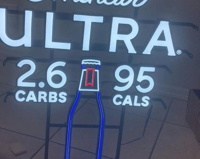 Michelob Ultra Beer Light-Up LED Bar Sign – Vertical 22.5” x 32.5” – Perfect for Man Cave