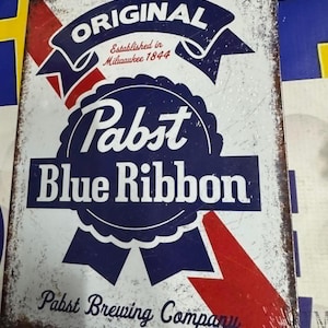 Beer Sign Blue Ribbon - Etsy