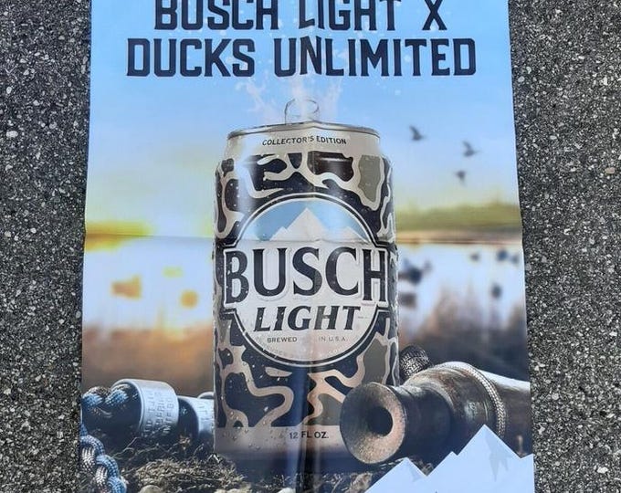 Busch Light Hunting Banner Ducks Unlimited Vinyl New!! Beer Man Cave Hunter 2x3ft