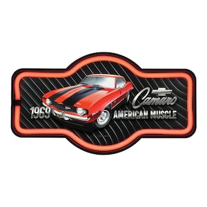 1969 Camaro LED “Neon” Sign 17&quot; – American Muscle, Garage, Man Cave Decor