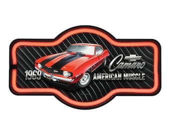 1969 Camaro LED “Neon” Sign 17" – American Muscle, Garage, Man Cave Decor