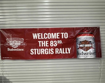 Budweiser Biker Sturgis Rally Banner: 3x10 Ft. Mancave Decor