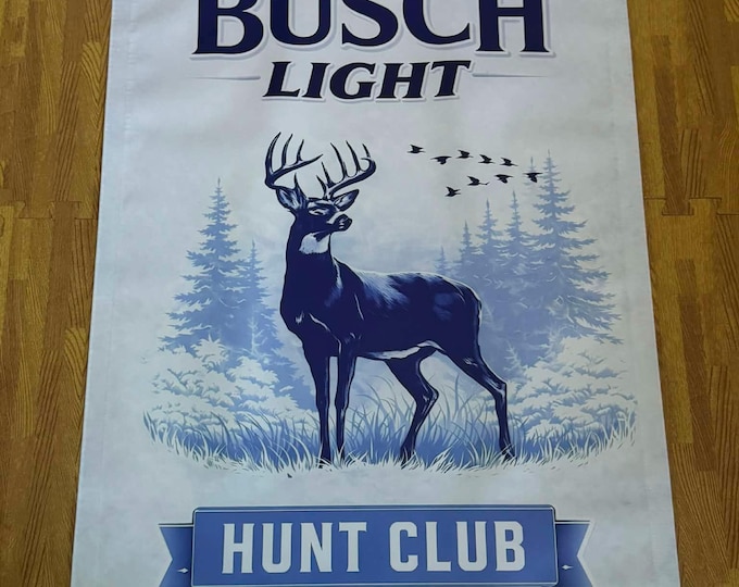 Busch Light Hunt Club Banner 24x36 Deer Hunting Beer Banner Mancavedecor Garage Wall Decor