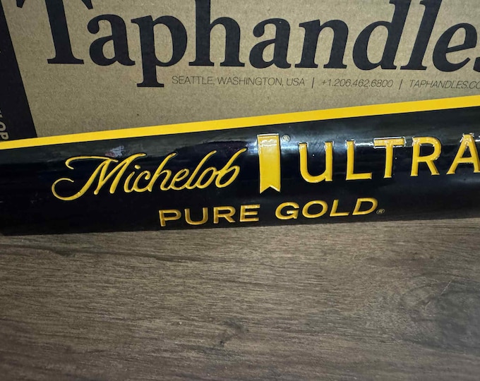 Michelob Ultra Pure Gold Tap Handle – Rare 12" Black & Gold Taphandles Edition, New Beer Tap Handle for Bar or Man Cave Decor