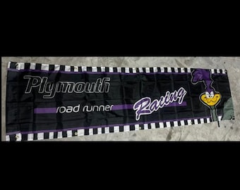 Mancave Banner Sign Racing Plymouth Road Runner Mopar fan!