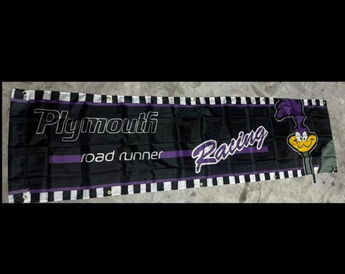 Mancave Banner Sign Racing Plymouth Road Runner Mopar fan!