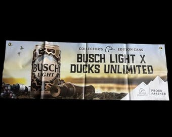 Limited edition can * Busch Light Hunting Banner Ducks Unlimited Vinyl Beer Man Cave Hunter