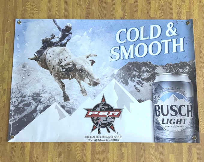 Mountain Rodeo Bar Banner | Western Winter Wall Decor | Large Vinyl Mancave Garage Wall Hanging | 24 x 36